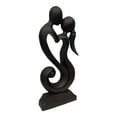 thumbnail image 3 of 12" Wooden Handmade Abstract Sculpture Statue Handcrafted "Eternal Love" Gift Decorative Home Decor Figurine Accent Decoration Artwork Hand Carved - Black, 3 of 6