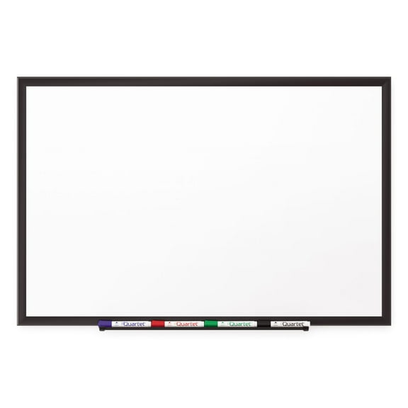 Quartet Black Frame Duramax Porcelain Whiteboard - 60" Width X 36" Height - White Porcelain Surface - Black Aluminum Frame - Film - 1 Each (2545b)