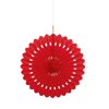 Hanging Tissue Paper Fan Decoration, 16 in, Red, 1ct