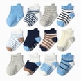 thumbnail image 2 of CAUYDY Little Kid Boys 12PC Socks Set 3T 4T 5T Toddler Baby Cute Cartoon Print Ankle Socks Non-Slip Fall Winter Sizes 3-5 Years, 2 of 4