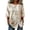 Beige, variant on Kezqiaxn 3/4 Length Sleeve Womens Tops Drawstring Crew Neck Button Down Shirts Business Work Blouses Plus Size Fashion