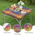 thumbnail image 4 of Multi Color Plaid Checkered Pattern Square Fitted Tablecloth with Elastic Edge,Square Table Cover,Washable Elastic Table Cover for Home Kitchen Party Decor 34"x34", 4 of 6