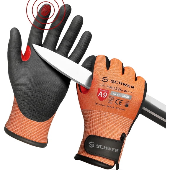FreezeGuard-X Winter Work Gloves for Men and Women, ANSI A9 Cut Resistant Gloves for Extreme Protection, Freezer Glove With Super Grip, Touchscreen, Thermal Insulated, PM3326-W (XL,1 Pair)