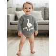 thumbnail image 5 of RUINIXCW Newborn Baby Girl Boy Silly Goose Outfit Knit Sweater Romper Infant Baby Girl Fall Winter Warm Sweaters Clothes Long Sleeve Letter Embroidery Bodysuit, 5 of 8