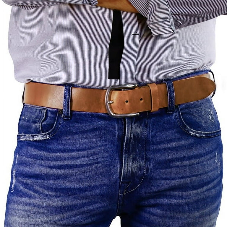 FERLA Men s Leather Belt 1015 Mens Leather Dress Belt with Solid