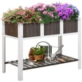 thumbnail image 2 of Outsunny 47'' x 23'' Raised Garden Bed w/ Storage Shelf, 2 Tiers Elevated Planter Box Stand for Vegetables, Flowers, Herbs Backyard, Patio, Balcony, 2 of 9
