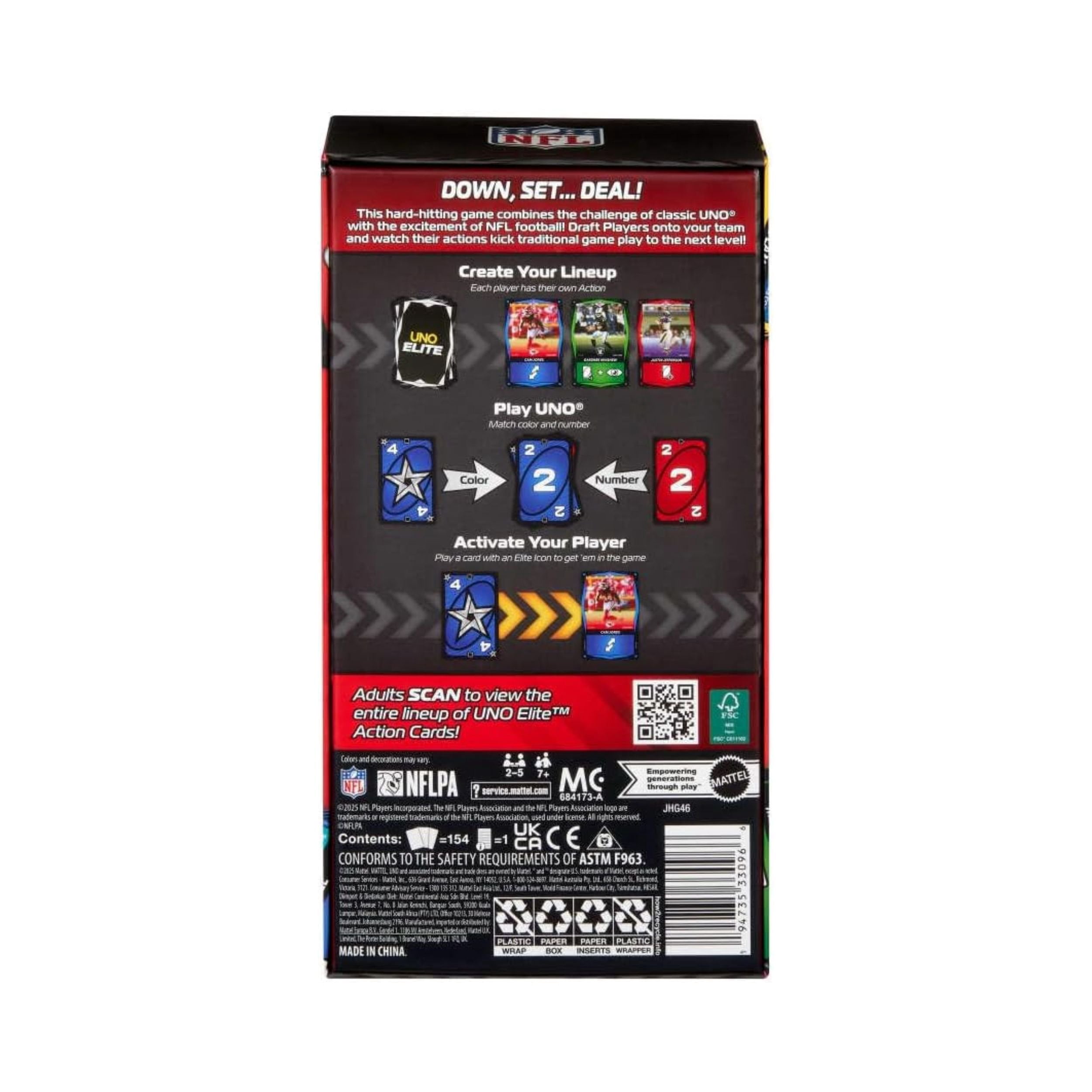 Mattel UNO Elite 2025 Core Edition NFL Starter Pack Card Game Sealed - 1 Pack
