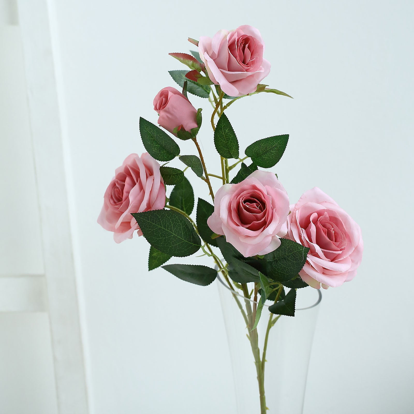 Efavormart Pack of 2 33" Silk Long Stem Roses, Faux Flowers Rose