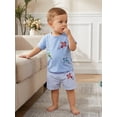 thumbnail image 5 of BemeyourBBs Toddler Baby Boys Summer Clothes Cute Infant Baby Boy Airplane Outfit Short Sleeve Airplane Embroidered T Shirt Tops and Striped Pockets Shorts Set Toddler Boys Summer Outfit, 5 of 9