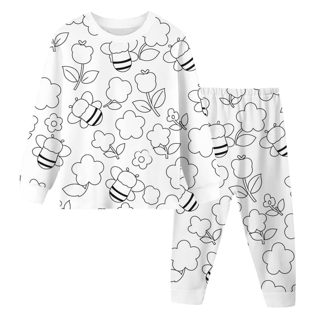Kid DIY Hand Painted Homewear Set Colouring Pajama Sets For Boy And Girl Can Play With And Wear