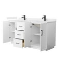 thumbnail image 2 of Elan TK 66" White Double Vanity & Carrara Cultured Marble Top & Black Trim, 2 of 5