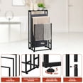 thumbnail image 2 of Toallero Independiente de 3 Niveles con Estante: Soporte Resistente para Secar Toallas para Baño, Lavadero y Dormitorio, Negro, 2 of 5