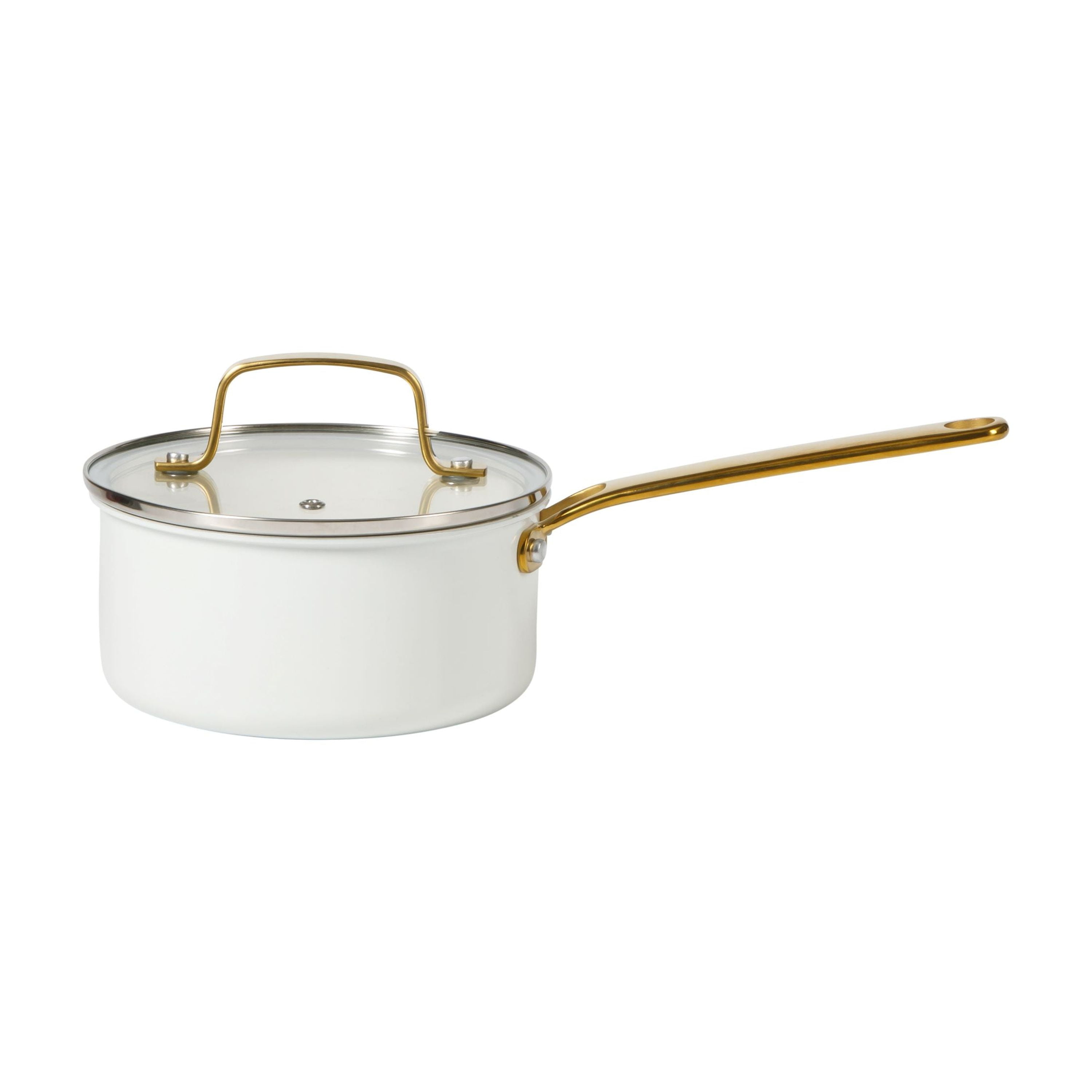Martha Stewart Everyday Emmie 10-Piece Non-Stick Aluminum Cookware Set, Cooking Pots and Pans Set, Linen