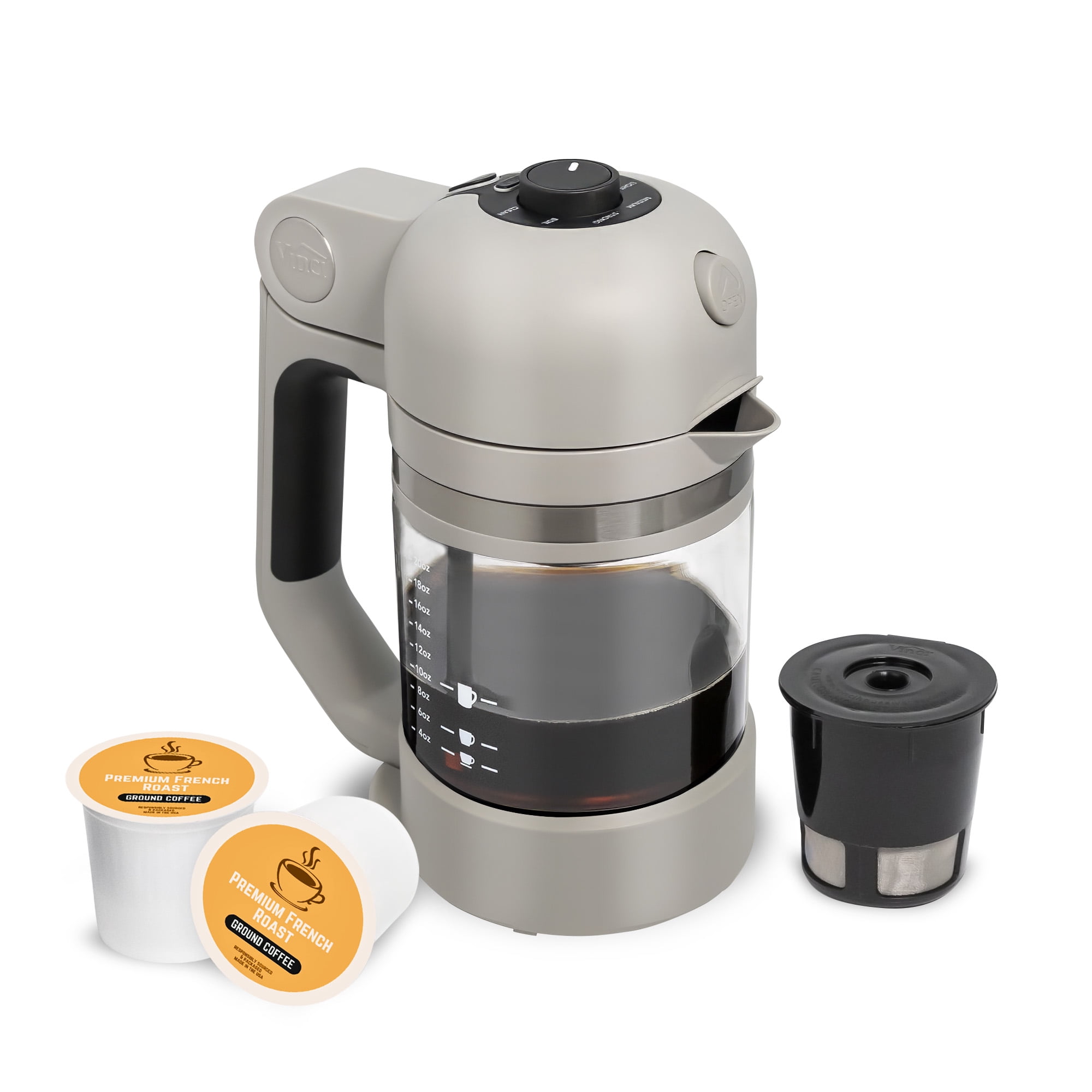 VINCI Micro Café Single-Serve Coffee Brewer | Compatible with Keurig K-Cups, K-Pods | Compact, Portable | Enclosed Brewing for Hotter Coffee | Large Capacity Reusable Filter Cup Included