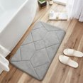 thumbnail image 4 of PureCasa Polyester Floor Mats for Bedroom Living Room, Non-Slip Floor Rugs for Entrance Bathroom, Home Decor Solid Color Floor Carpet Doormat, Machine Washable, 16"x24", 1 Pack, Gray, Rectangle, 4 of 6