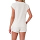thumbnail image 3 of INSPIRAR CHIC Conjuntos de Pijamas de Mujer de Manga Corta con Pantalones Cortos 2 Piezas Suaves Cuello Redondo Ropa de Casa M Blanca, 3 of 5