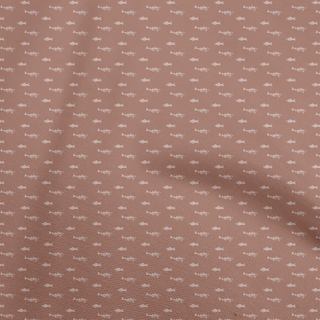 oneOone Cotton Poplin Dark Rose Brown Fabric Retro Fish Sewing Craft Projects Fabric Prints By Yard 42 Inch Wide
