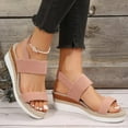 thumbnail image 3 of Women's Espadrilles Wedge Slingback Sandals Comfortable Stretchy Platform Walking Summer Shoes for Work, 3 of 5