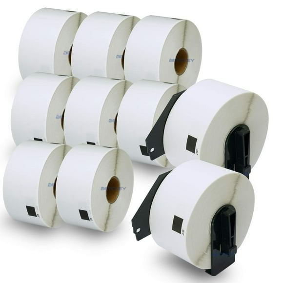 BETCKEY - Compatible Large Address Labels Replacement for Brother DK-1208 (1.4&quot; x 3.5&quot;), Use with Brother QL Label Printers [10 Rolls + 2 Reusable Cartridges]