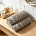thumbnail image 5 of Naittoop 2 Pack Cotton Hand Towels for Bathroom,Soft Absorbent Decorative Hand Towel Set for Bathroom,Kitchen,Beauty,Spa,Gym,Household face Towel,Highly Absorbent Towels,13x28.7 in Brown, 5 of 6