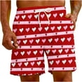thumbnail image 4 of Penkiiy Men Drawstring Valentine's Day Love Print Beach Casual Trouser Shorts Pant XS Red, 4 of 9
