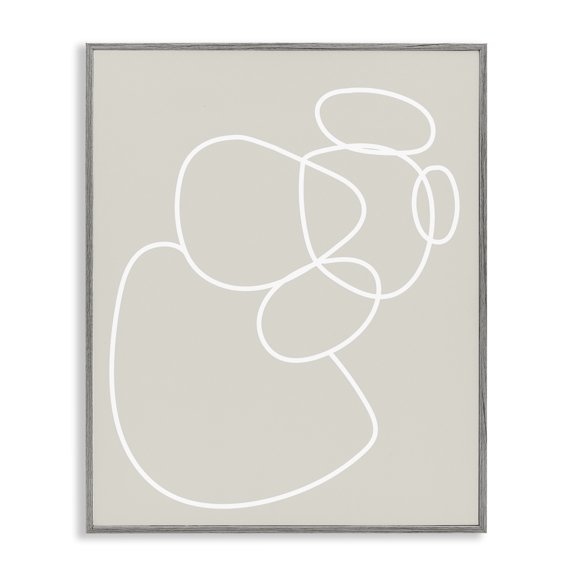 Stupell Industries Mid-Century Stacked Abstract Rocks Gray Framed Giclee Art, 16 x 20, by Lil' Rue