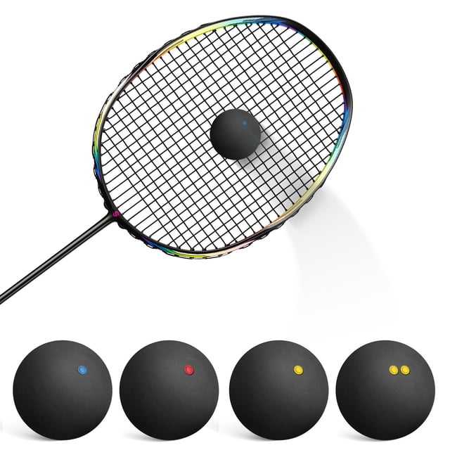 FONDOTIN 4 Pcs Balles de Squash Haute Élasticité Remplacement Rond pour Entraînement en Salle