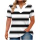 thumbnail image 1 of Mujeres Tops Casual V-Cuello Impreso Oversized Mangas Cortas Camiseta Top, Poliéster Verano Primavera, 1 of 5