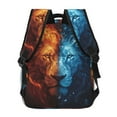 thumbnail image 4 of Rateoe Red And Blue Fire Lion Pattern Casual Backpack for School, Work, Travel – Adjustable Straps, Multiple Compartments – Ergonomic Design, Fits Laptops and Tablets, 4 of 5