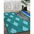 thumbnail image 3 of Ahgly Company Machine Washable Indoor Rectangle Transitional Blue Jay Blue Area Rugs, 5' x 8', 3 of 7