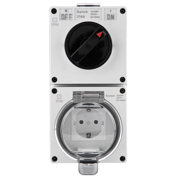 Enchufe de pared, enchufe de pared impermeable IP66 Adaptador de pared Enchufe impermeable Rendimiento probado