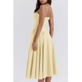 thumbnail image 6 of Women's Sweetheart Neck Ruched Midi Dress 100% Polyester Lightweight Fabric for Party and Evening Occasions Silhouette, 6 of 11