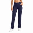 thumbnail image 5 of Risckoth Women's Yoga Pants Mid Waist Side Pockets Slim Fit Stretch Sport Leggings S-2XL, Navy, 5 of 8