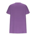 thumbnail image 5 of Maoxin T Shirts for Women Casual Solid Color Short Sleeve Loose Plus Size Tee Tops V Neck Blouse Purple 4XL, 5 of 6