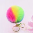 thumbnail image 2 of Plush Key Chain Pendant Phone Bag Car Hanging Rainbow Colorful Ornament Ball, 2 of 8