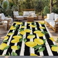 thumbnail image 2 of Yellow Lemons Outdoor Rug for Patio/Deck/Porch, Non-Slip Large Area Rug 4 x 6 Ft, Summer Citrus Fruits Leaves Black Stripes Indoor Outdoor Rugs Washable Area Rugs, Camping Rug Carpet Runner, 2 of 8