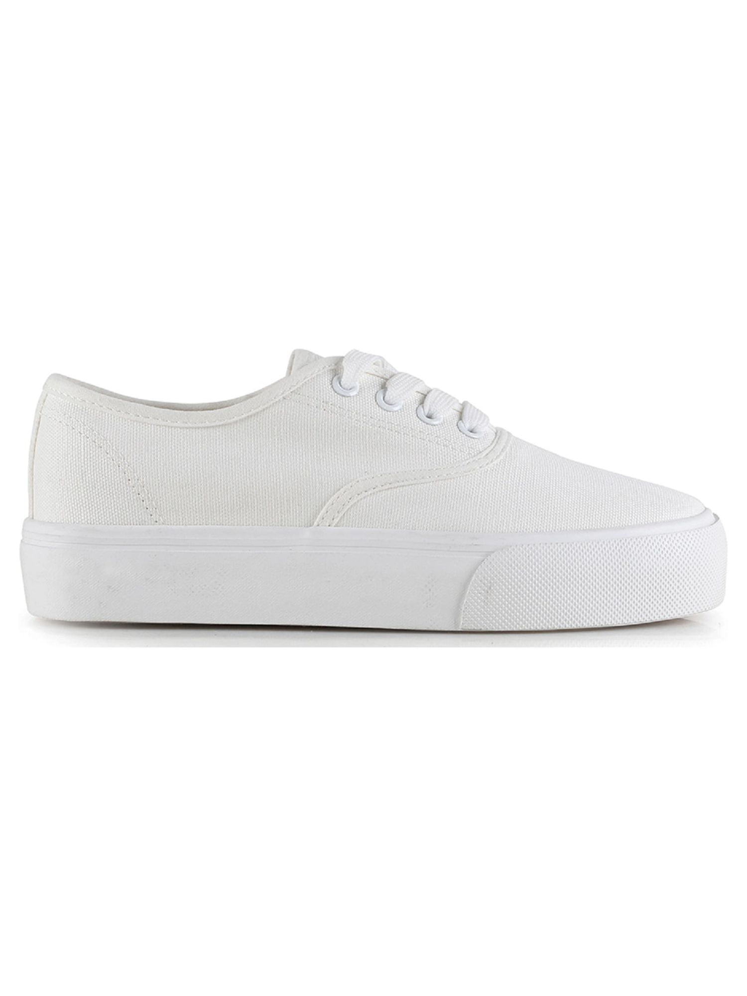 Lace Up Women's Canvas Sneakers in White