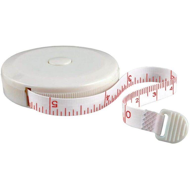 Fiberglass Tape Measure with White Plastic Case 1/4 x 120. Compact  Retractable Flexible Tape Measuring. Body Cloth Measuring Tape.  Wear-Resistant Cloth Tape Measure for Clothes. 