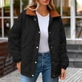 thumbnail image 2 of DHFJKG Quilted Padded Jackets For Women Long Sleeve Snap Button Collared Loose Fit Lightweight Coat Comfort Outerwear, 2 of 5