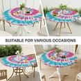 thumbnail image 7 of Colorful Tie Dye Mandala Pattern Round Fitted Tablecloth with Elastic Edge,Dining Table Cover Waterproof,Outdoor Round Tablecloth for Camping,Dining,Indoor and Outdoor, 7 of 7