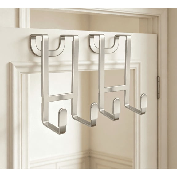 2 Packs Over The Door Hooks, No Drill Wall Hooks for Hanging Coat, Towel, Bag in Bathroom, Closet