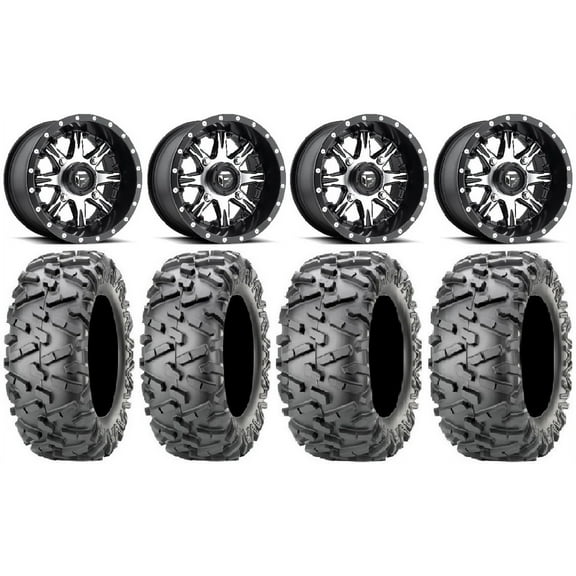 Fuel Nutz Black 14" Wheels 26" BigHorn 2.0 Tires Sportsman 550 850 1000