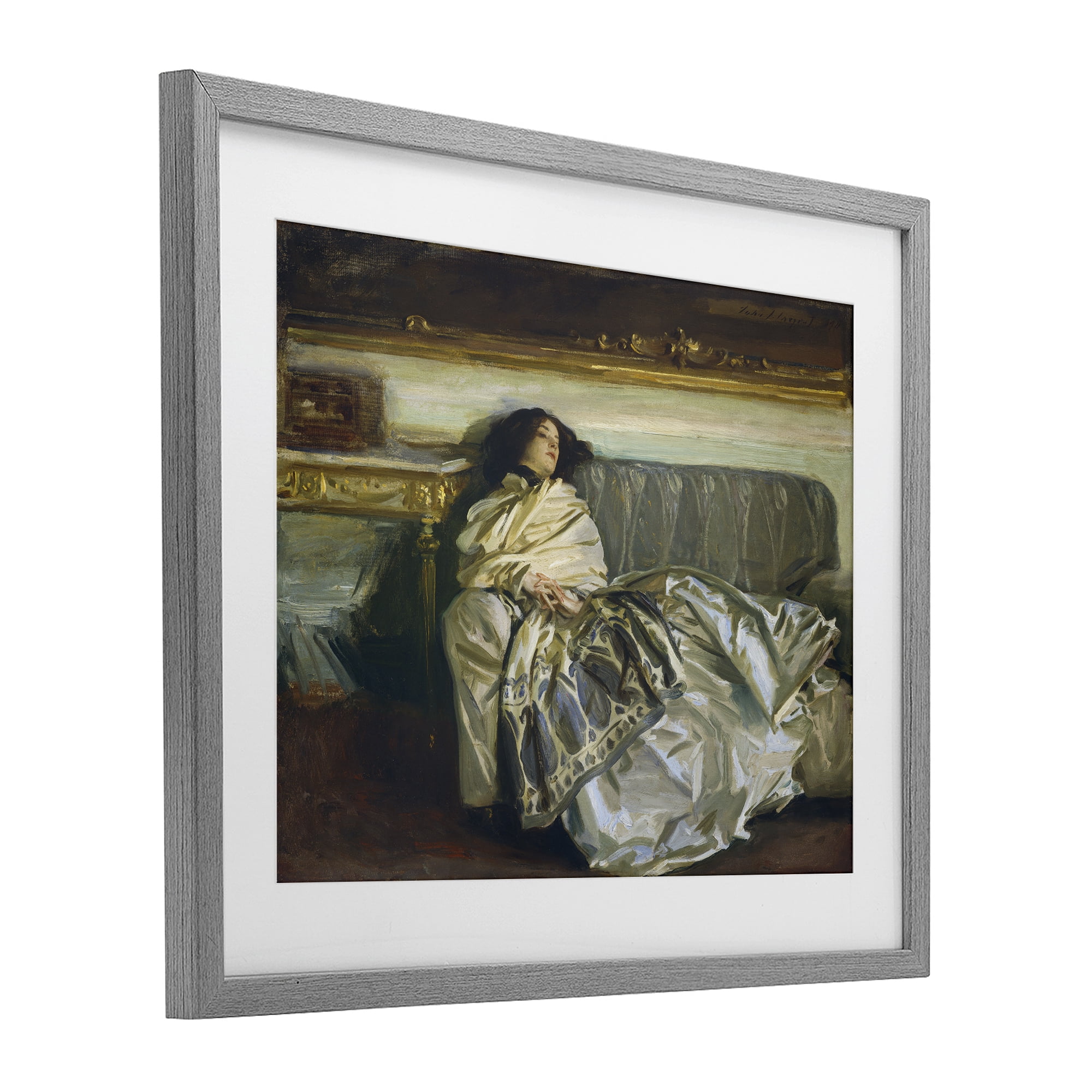 Stupell Industries Restful Woman Classic Gray Framed Print Under Glass, design by Lil' Rue