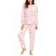 thumbnail image 2 of Conjuntos de pijama de franela de invierno para mujeres INSPIRE CHIC, loungewear de manga larga, estampado de corazones, color rosa, talla S, 2 of 7