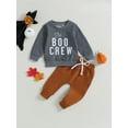 thumbnail image 2 of Bagilaanoe 2PCS Toddler Baby Boy Long Pants Set Letter Print Long Sleeve Sweatshirt Pullover Tops + Drawstring Sweatpants 6M 12M 18M 24M 3T Kids Casual Sweatsuits, 2 of 8