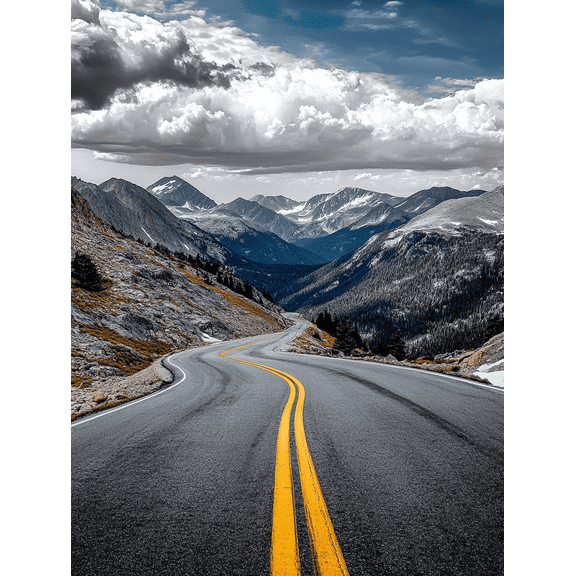 Mountain Road Canvas Print/Wall Art, Suitable for Living Room, Bedroom, Office, Study, and Hotel Decoration