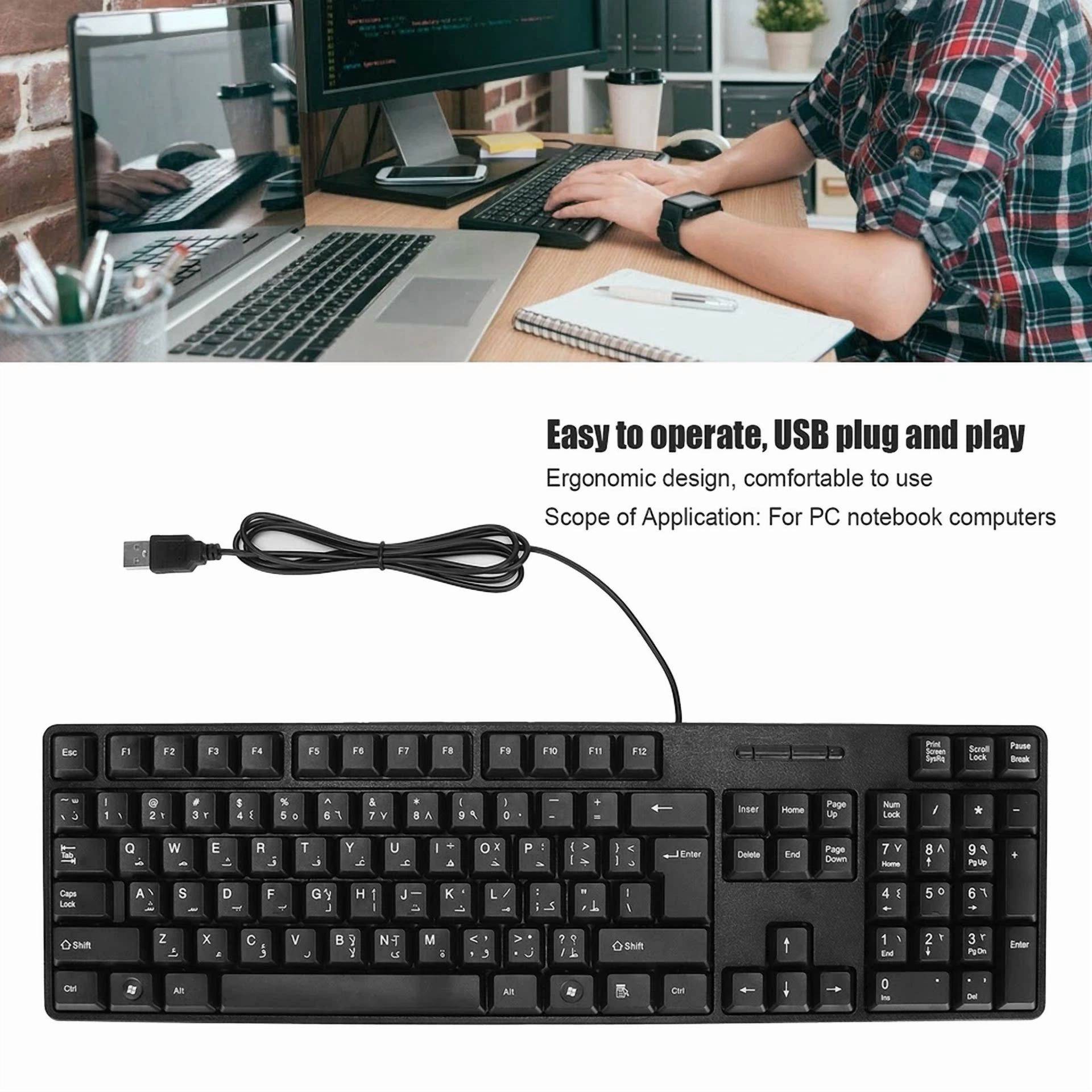 CRESTIN- Kafuty-1 Mc-689 Usb Wired Computer Keyboard Damaged Box