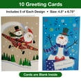 thumbnail image 6 of Global Printed Products 10 Foil and Glitter Holiday Cards with White Envelopes - Featuring Airplane and Snowman Designs - GPP-0086-G, 6 of 6