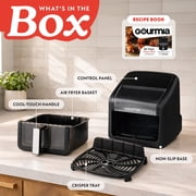 Gourmia Panorama 7-QT Digital Air Fryer with Panoramic View, Holographic Display, 12 Presets, Black
