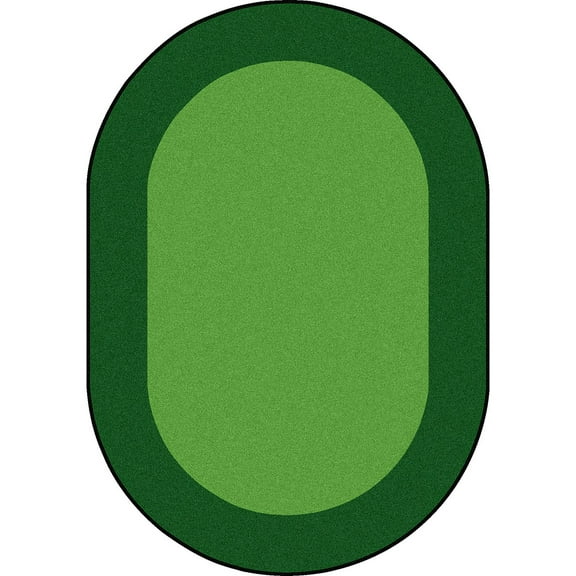 All Around 5'4" x 7'8" Oval area rug in color Green